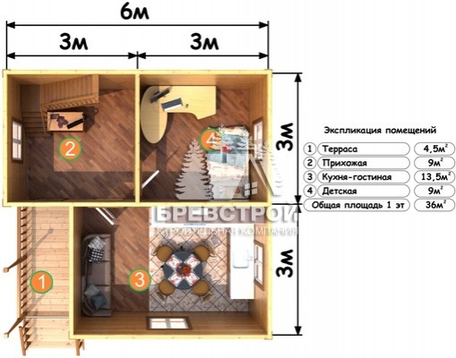 План первого этажа